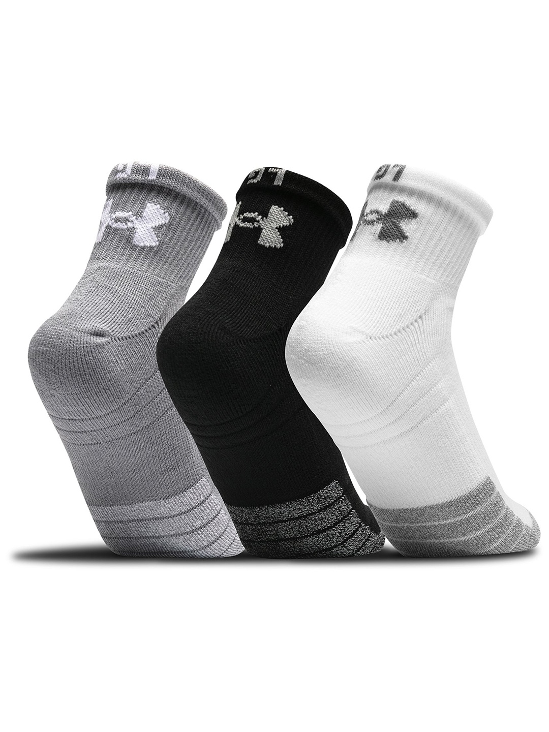 

UNDER ARMOUR Men Pack Of 3 Men Patterned Ankle-Length Socks, Grey