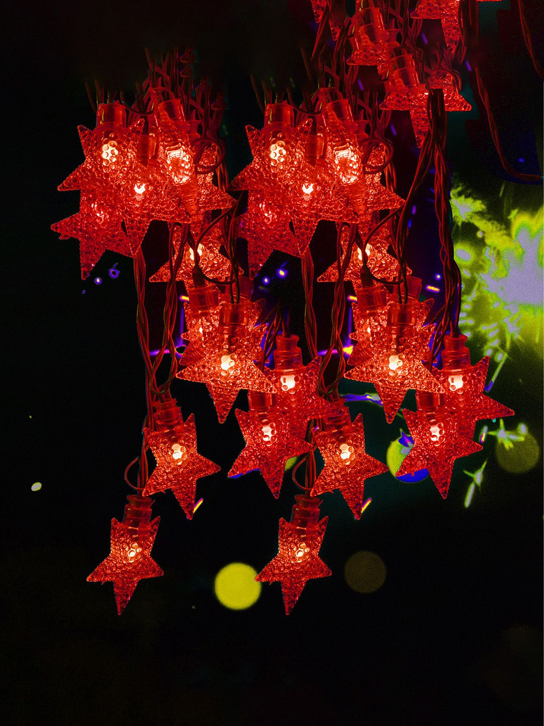 

Kuber Industries Maroon Star Shape String Light