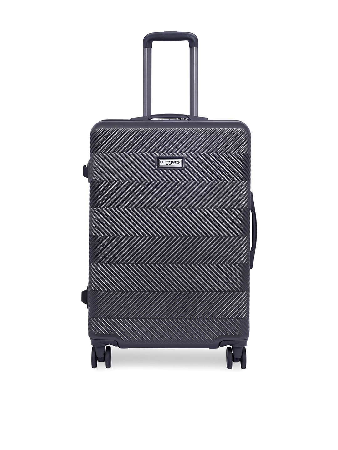 

Luggero Unisex Textured Hard Sided 360-Degree Rotation Medium Trolley Bag, Grey