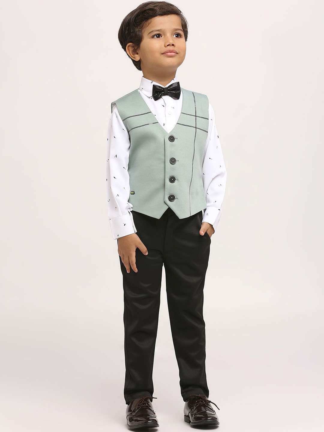 

YK Boys 3-Pcs Printed Party Suit, Green