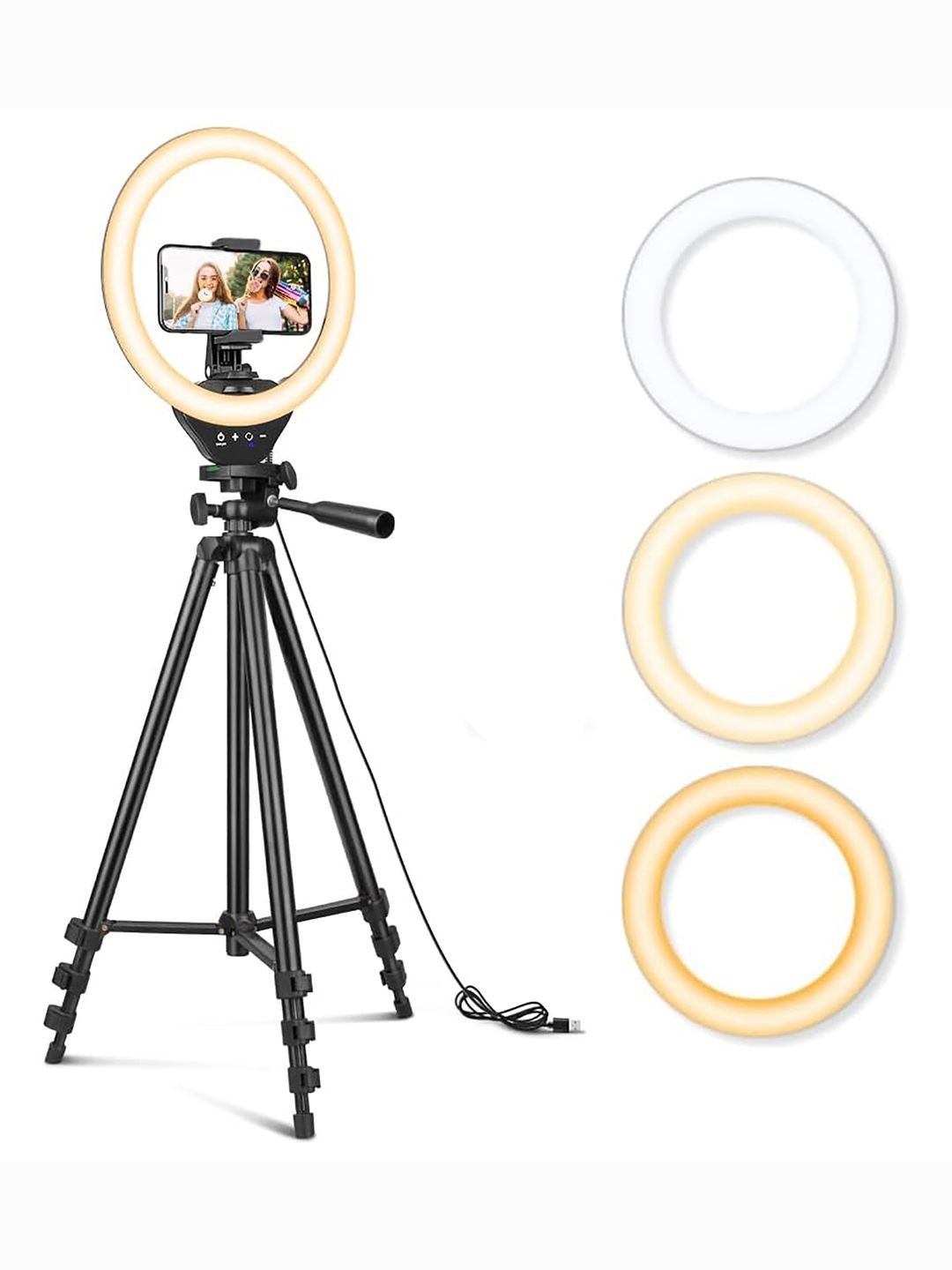 

Kuber Industries Ring Light For Video Shooting with 3 Modes, White