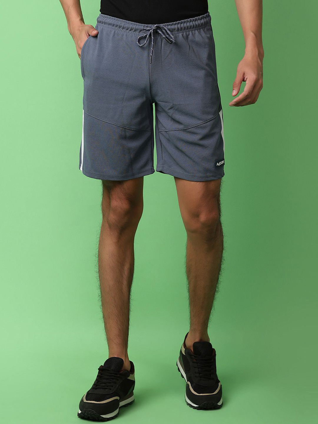 

V-Mart Men Solid Mid-Rise Sports Shorts, Grey