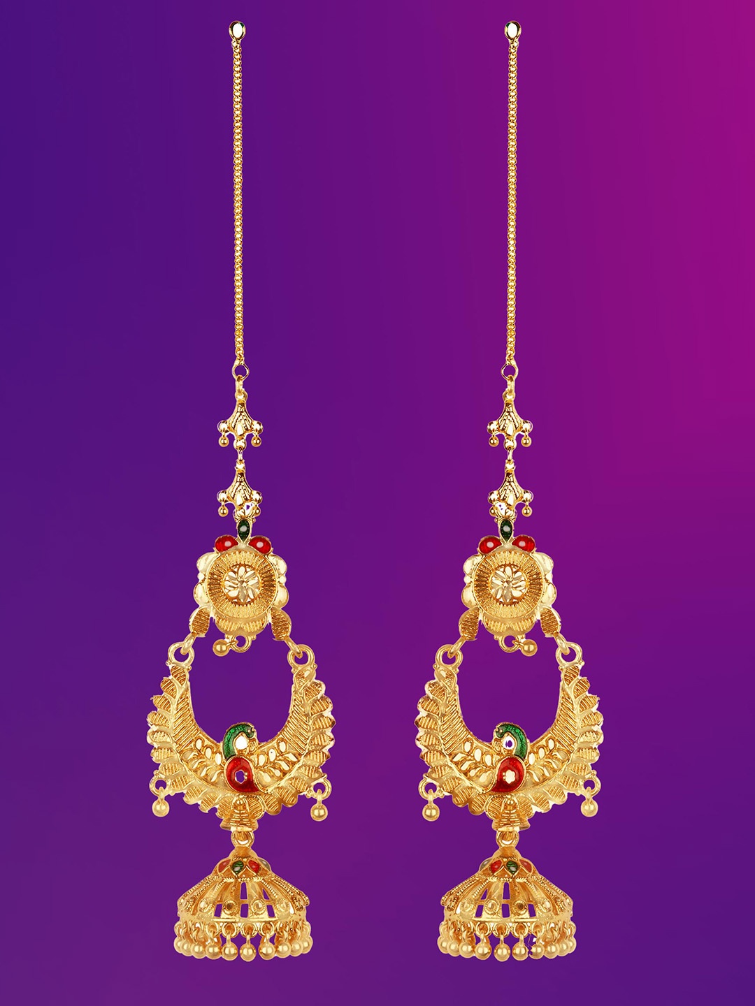 

Lila Contemporary Jhumkas Earrings, Gold