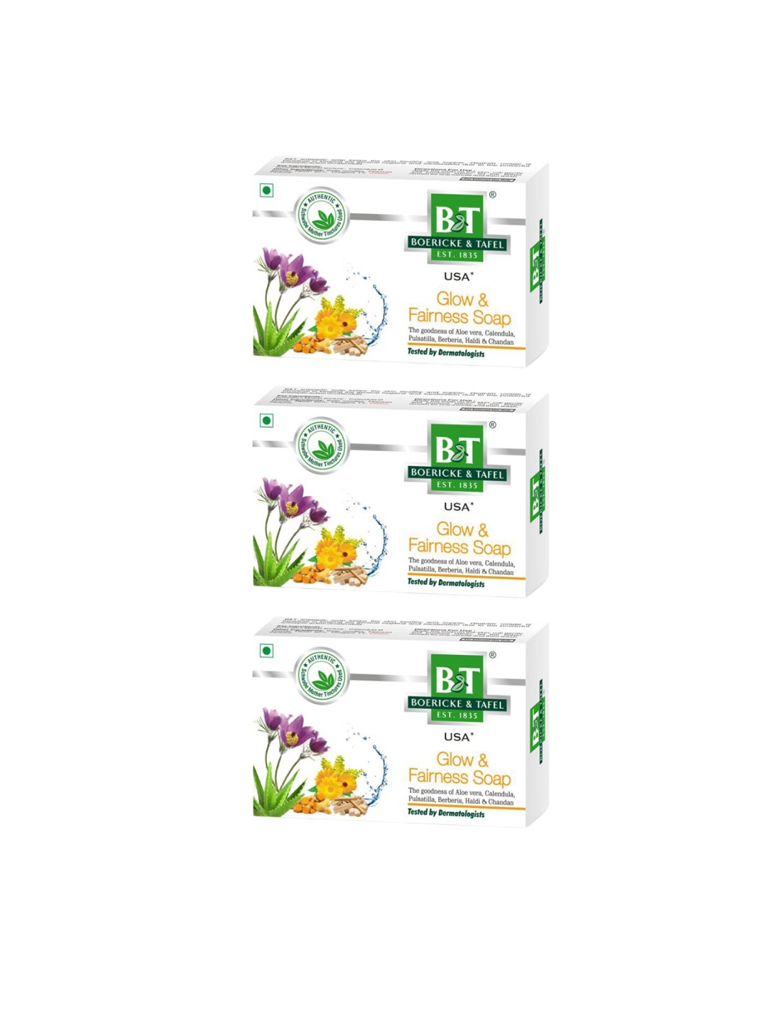 

BOERICKE & TAFEL Set Of 3 Glow & Fairness Soap With Haldi - 75 g Each, White