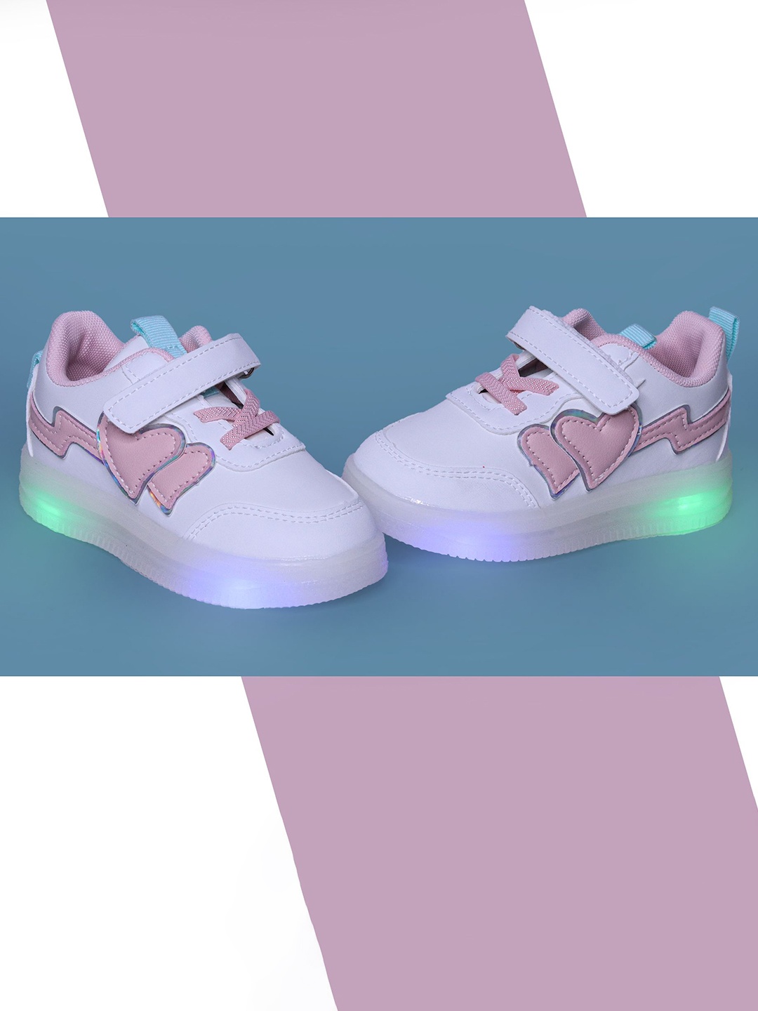 

FEETWELL SHOES Kids LED Sneakers, White