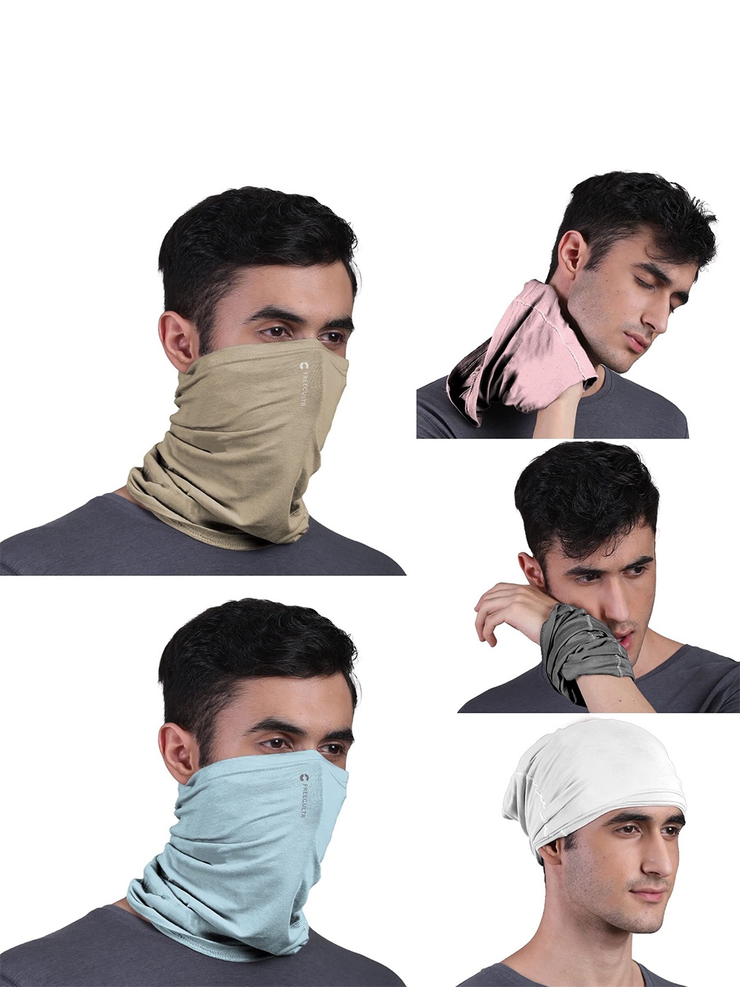 

FREECULTR Pack Of 5 Unisex Bandana Headband, Green