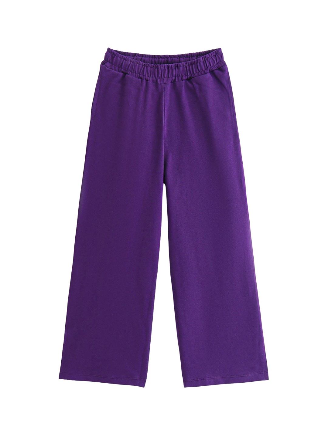 

Honeyhap Girls Cotton Mid Rise Bio Finish Track Pant, Purple