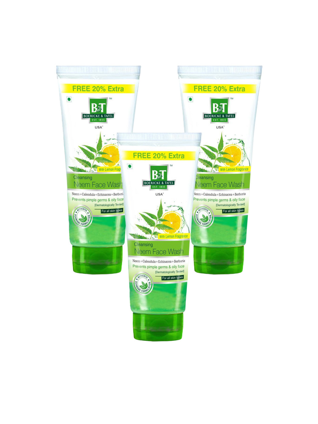

BOERICKE & TAFEL Set Of 3 Cleansing Neem Face Wash For Fresh & Soft Skin - 60 ml Each, White