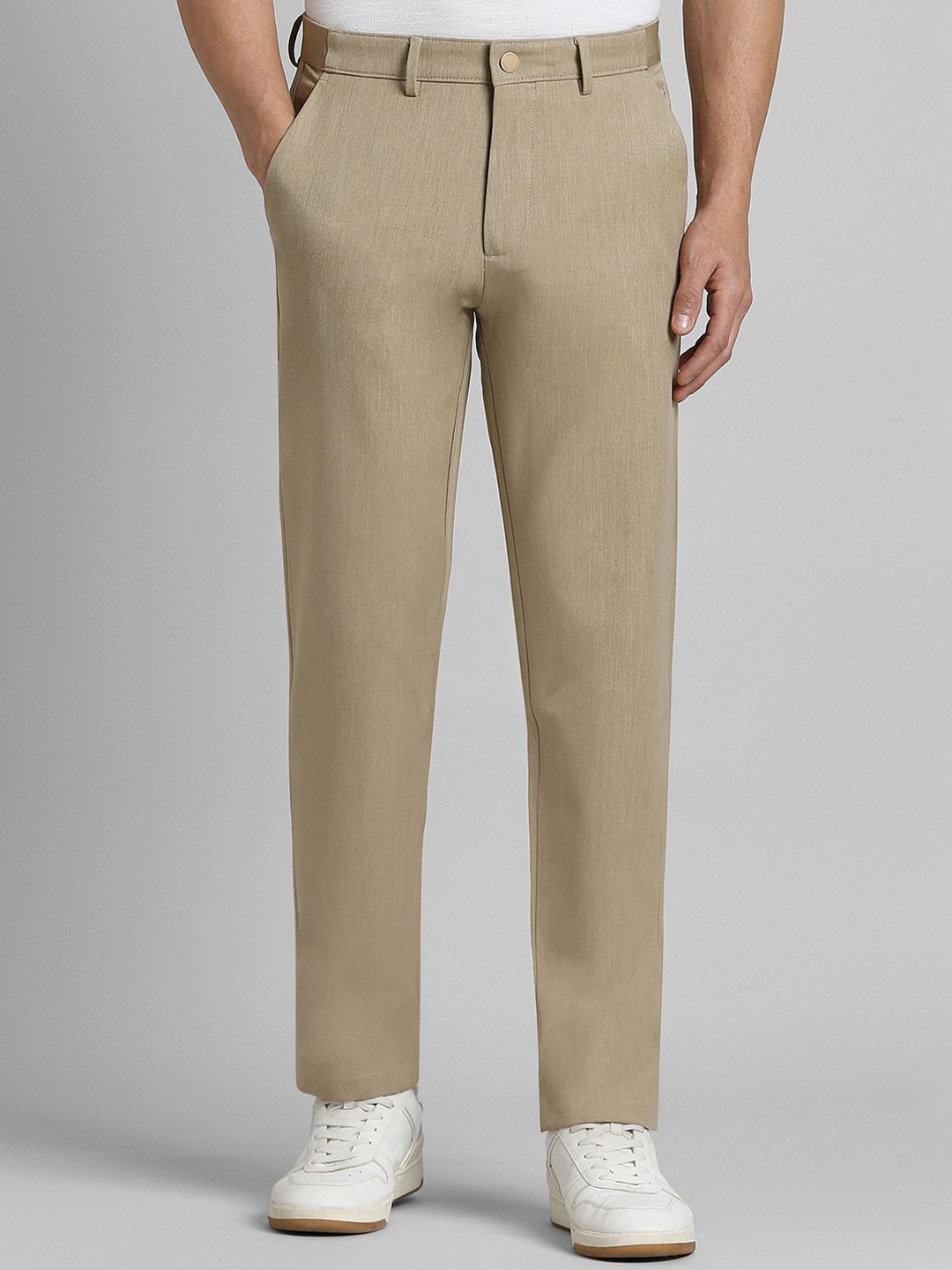 

SIMON CARTER LONDON Men Mid-Rise Regular Fit Trousers, Khaki