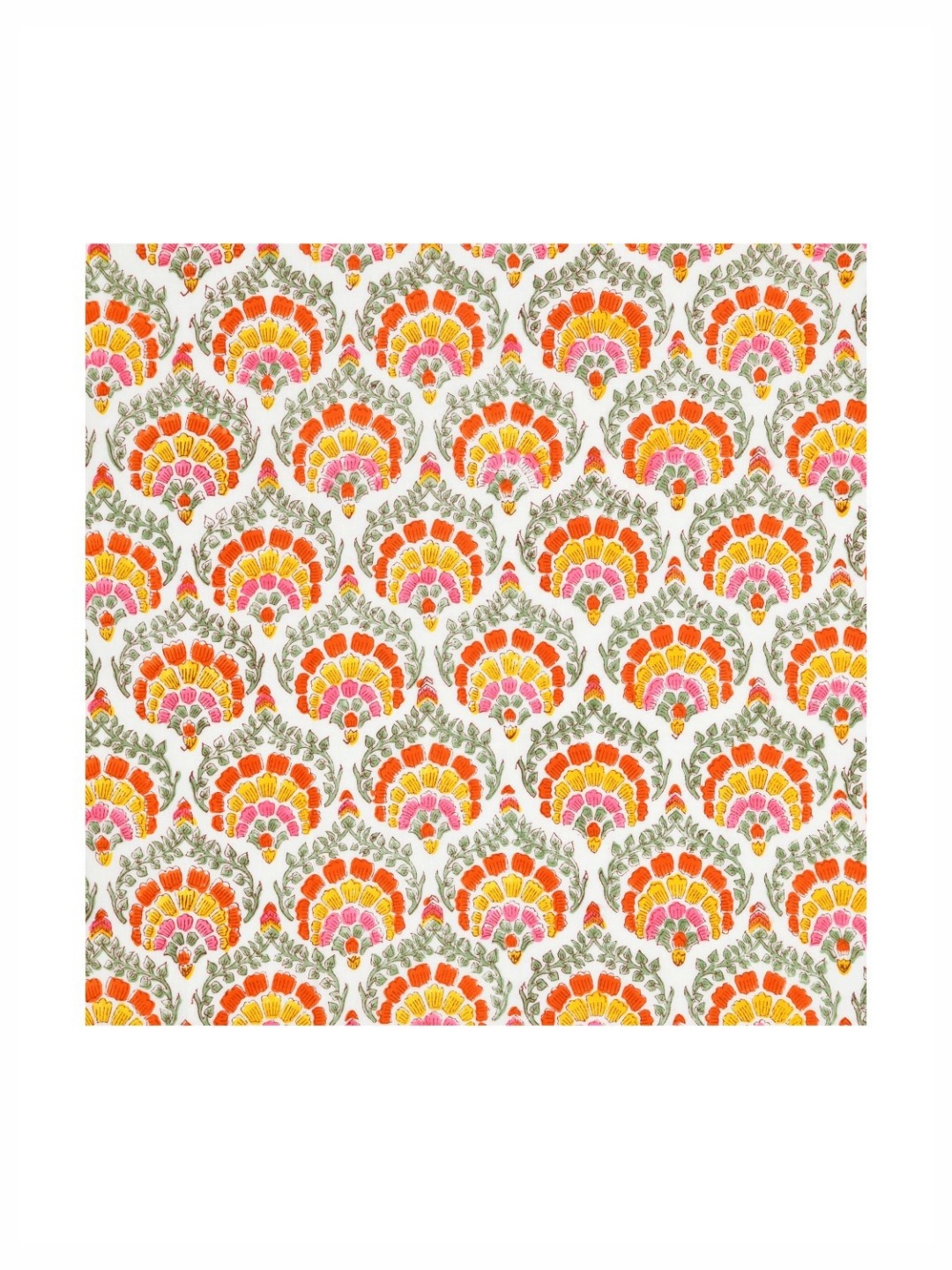

Plarsh Comfort White & Orange Set of 5 Ethnic Motifs Square Cushion Covers