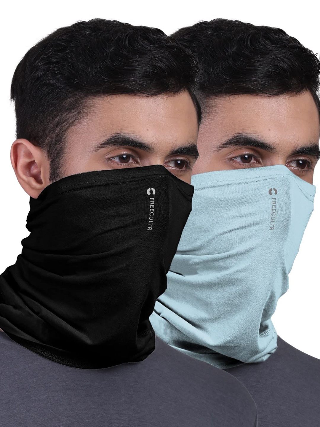 

FREECULTR Unisex Pack Of 2 Anti Microbial Multipurpose Bandana Headband, Black