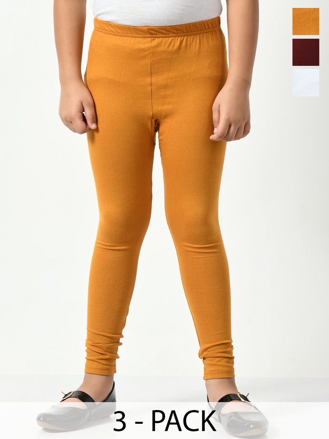

KAYU Girls Pack Of 3 Ankle-Length Leggings, White