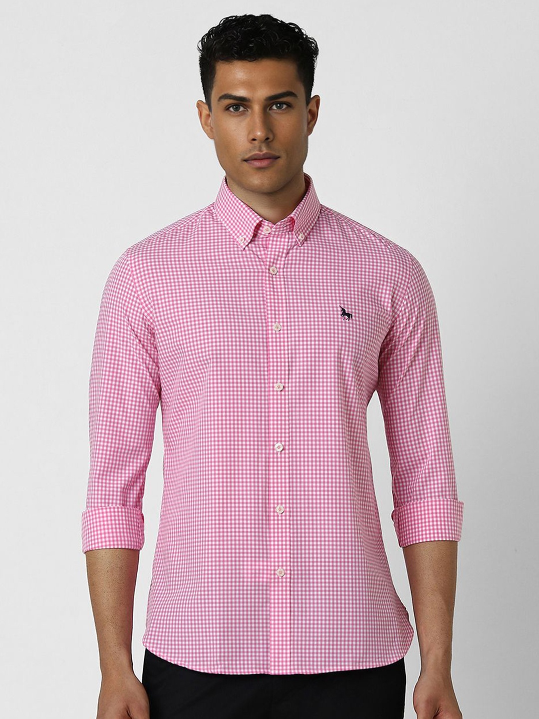 

Van Heusen Sport Men Slim Fit Micro Checked Casual Shirt, Pink