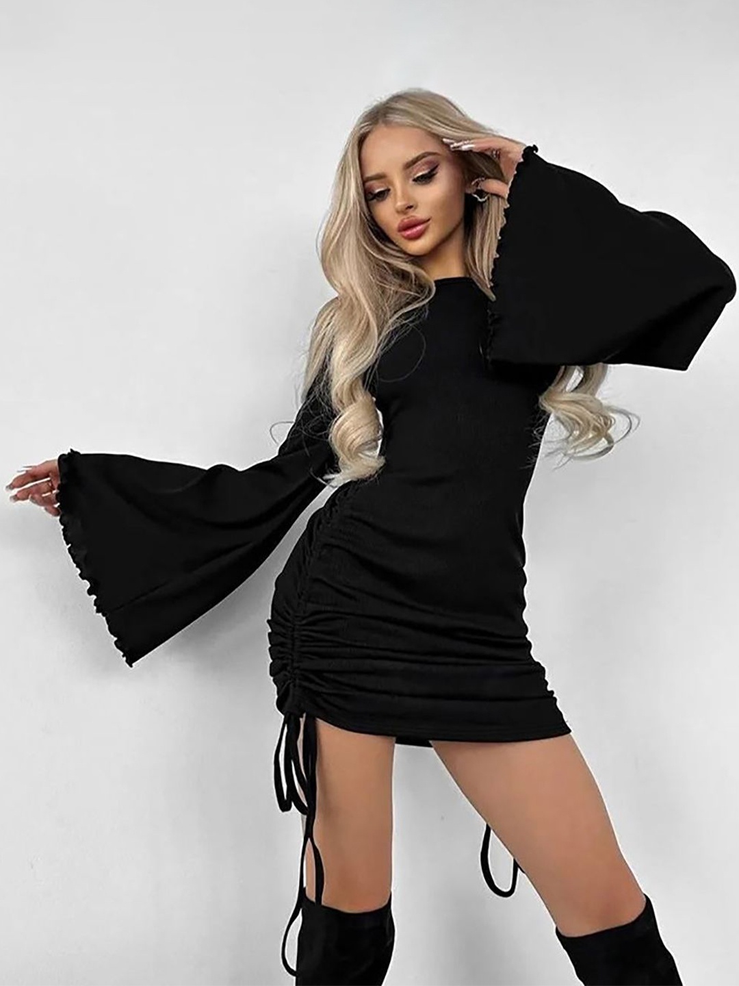 

StyleCast x Revolte Women Solid Fit & Flare Mini Dress, Black