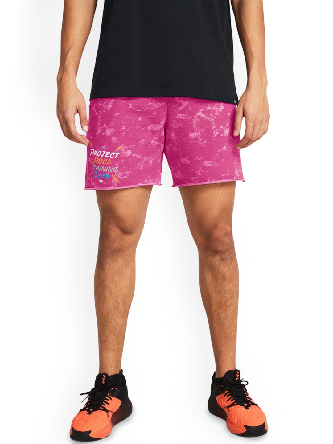 

UNDER ARMOUR UA Project Rock Terry Men Mid Rise Sports Shorts, Pink
