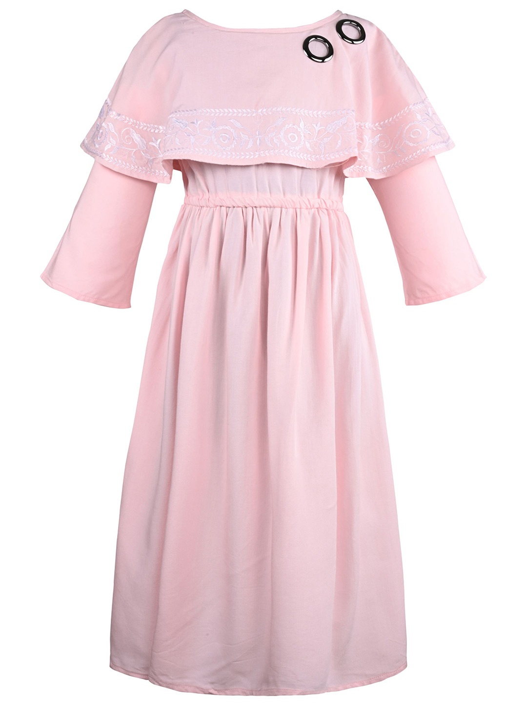 

Wish Karo Girls Embroidered Fit & Flare Dress, Pink
