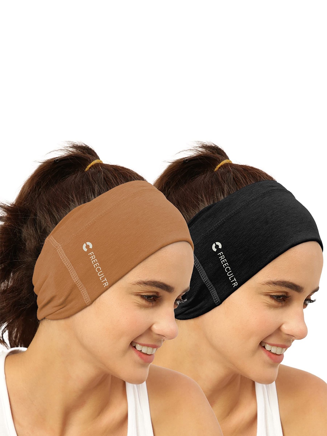 

FREECULTR Pack Of 2 Unisex Bandana Headband, Black