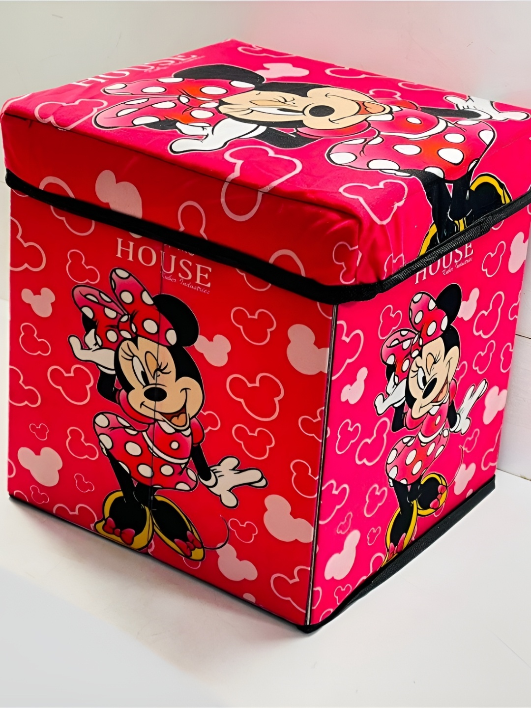 

UrbanArts Pink & White Micky Mouse Printed Stool & Storage Box