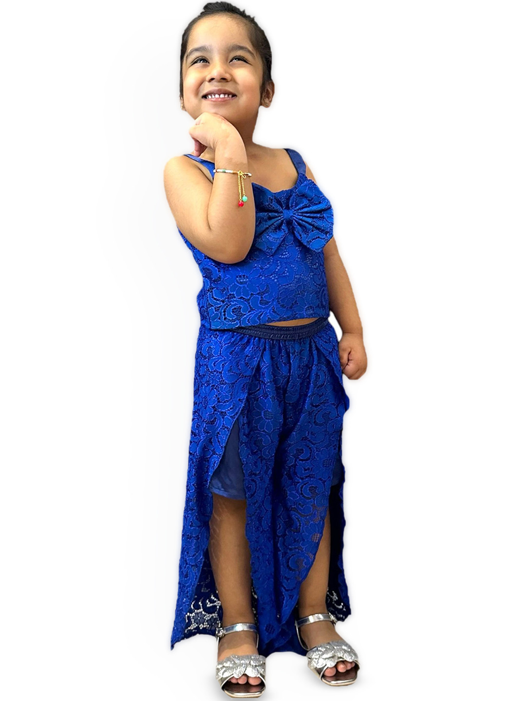 

Samsara Couture Girls Self Design Clothing Set, Blue