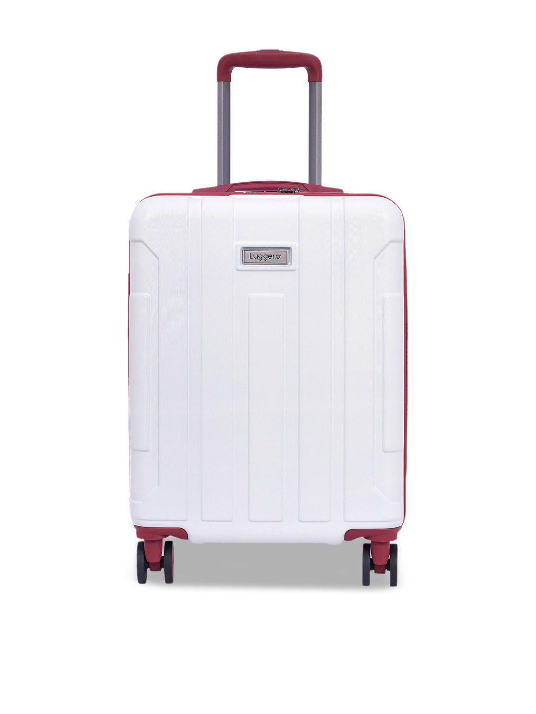 

Luggero Unisex Textured Hard Sided 360-Degree Rotation Cabin Trolley Bag, White