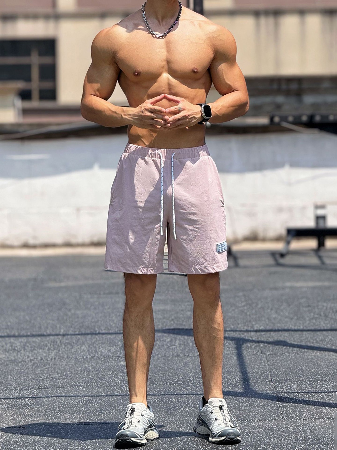 

StyleCast x Revolte Men Solid Mid-Rise Regular Shorts, Pink