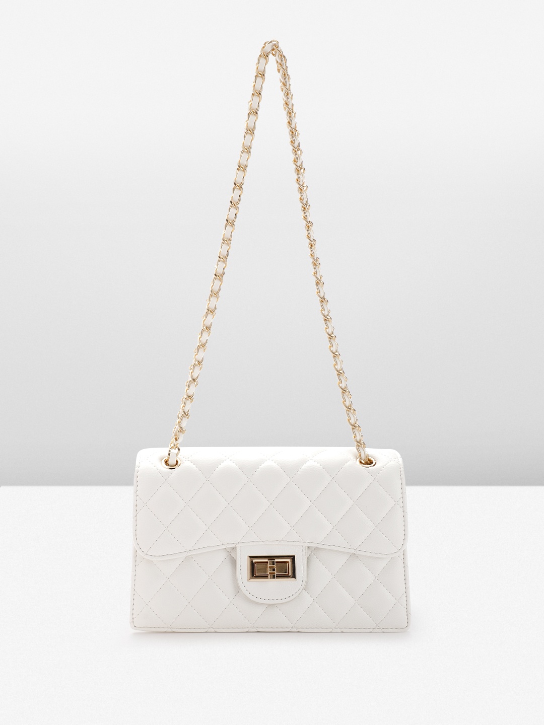 

Lino Perros Quilted Structured Shoulder Bag, White