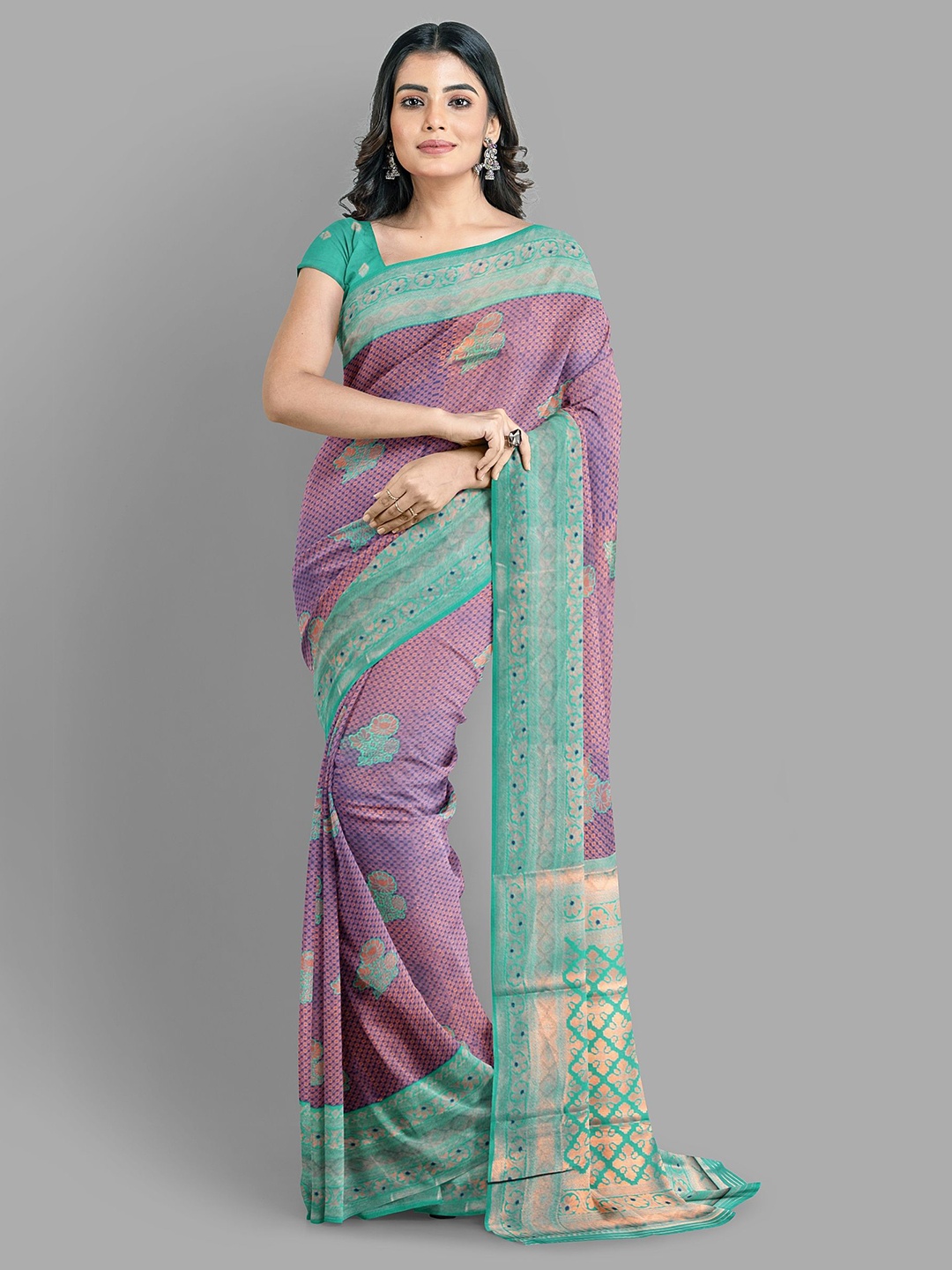 

The Chennai Silks Ethnic Motifs Woven Design Zari Banarasi Saree, Pink