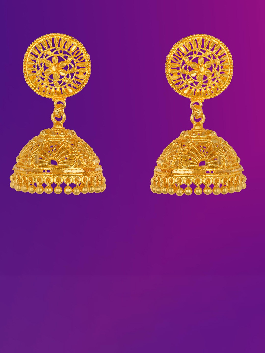 

Lila Contemporary Jhumkas Earrings, Gold