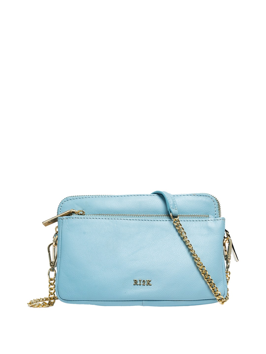 

RI2K LONDON Women Textured Leather Sling Bag, Blue