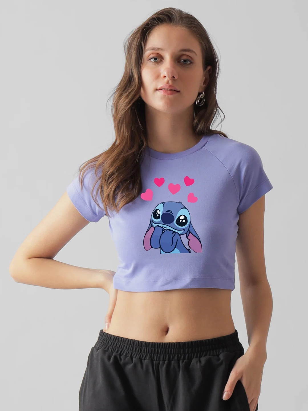 

BOTNIA Print Cotton Crop Top, Blue