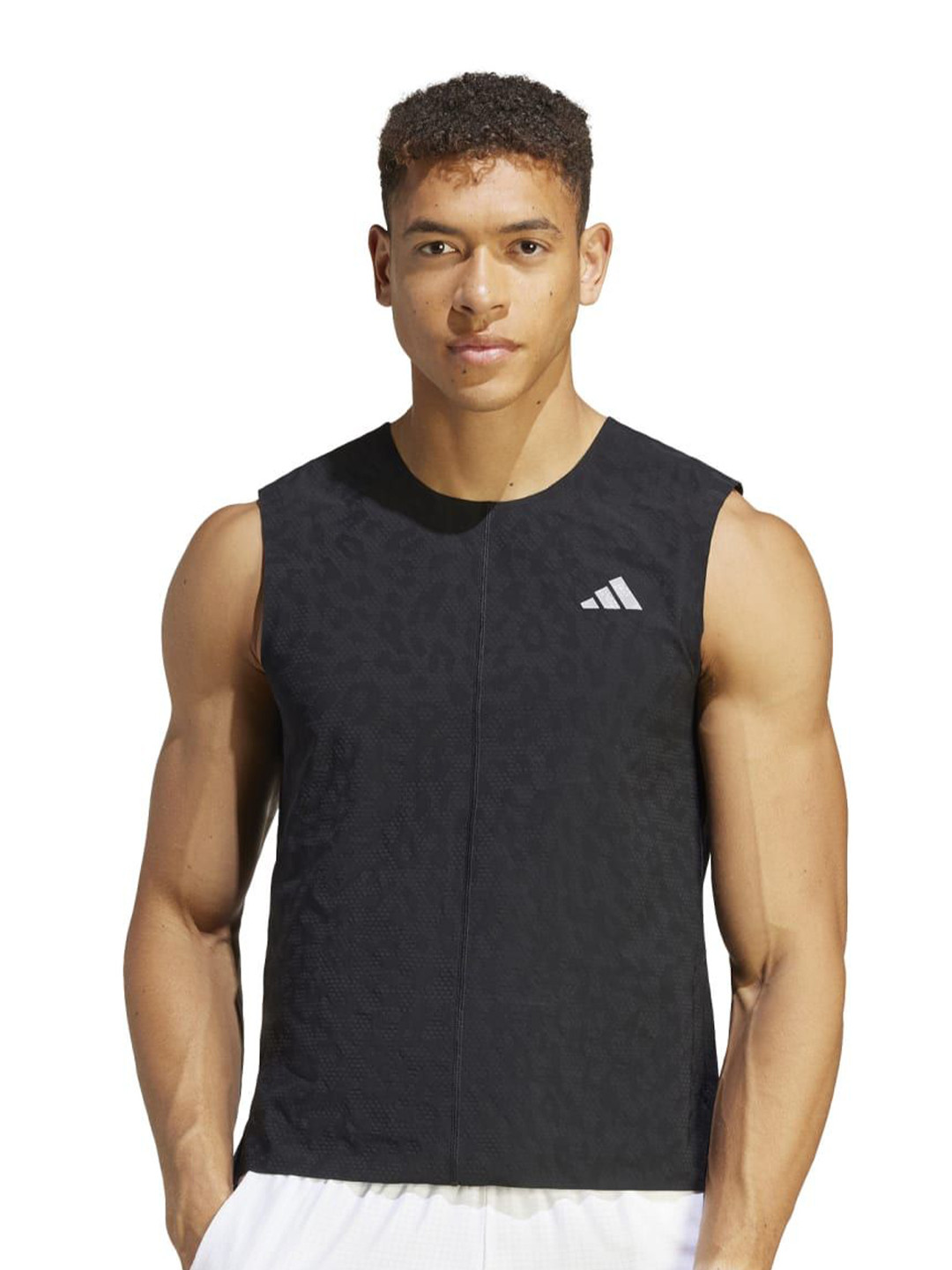 

ADIDAS Unisex Solid Round Neck Nylon T-shirt, Black