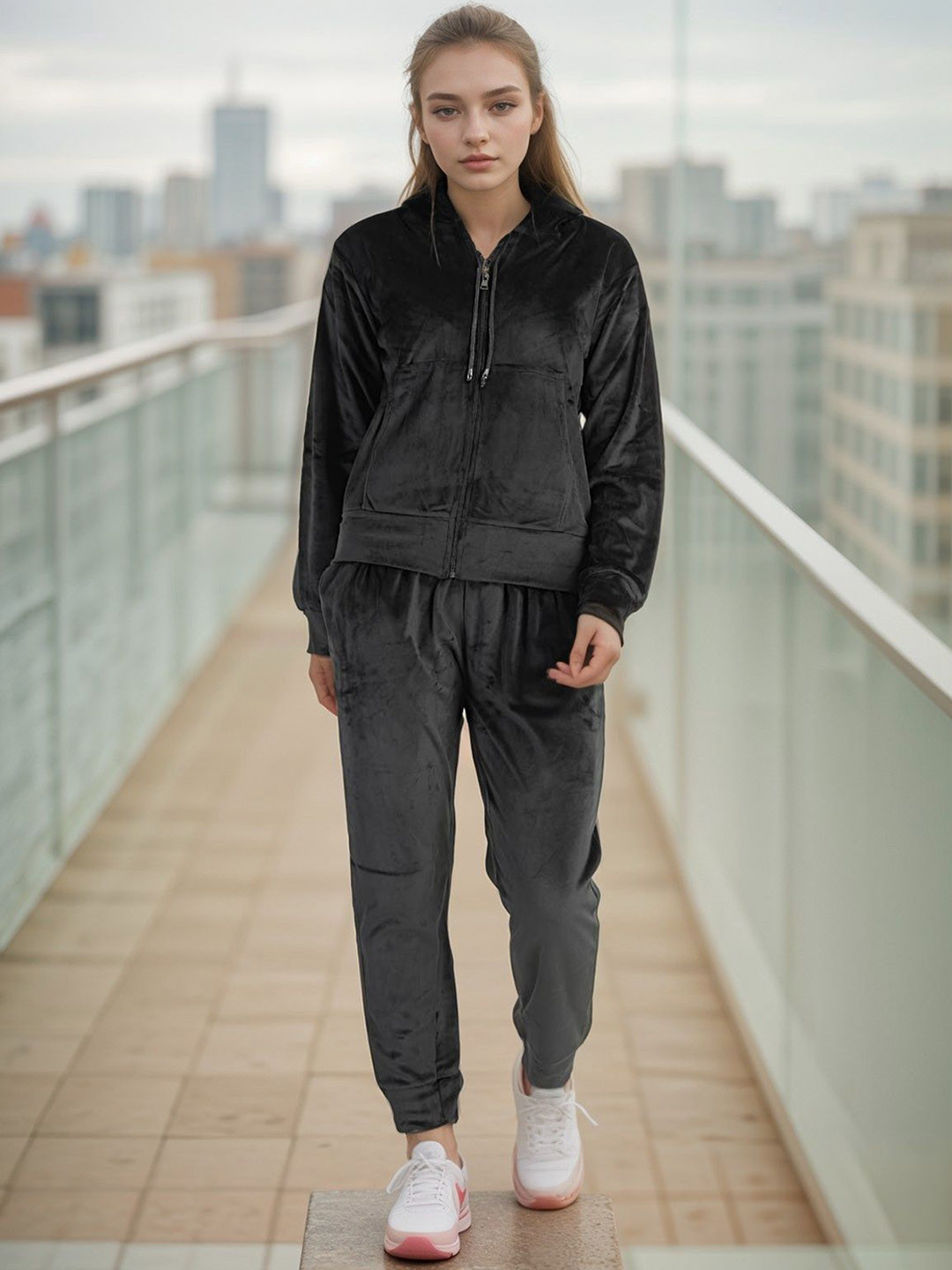 

BAESD Hooded Sweatshirt With Joggers, Black