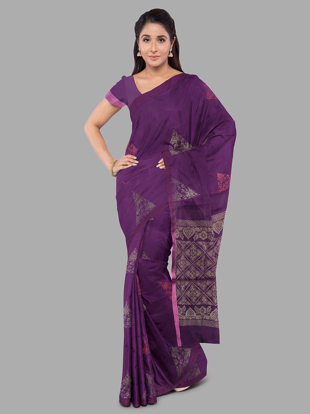 

The Chennai Silks Woven Design Kovai Saree, Violet