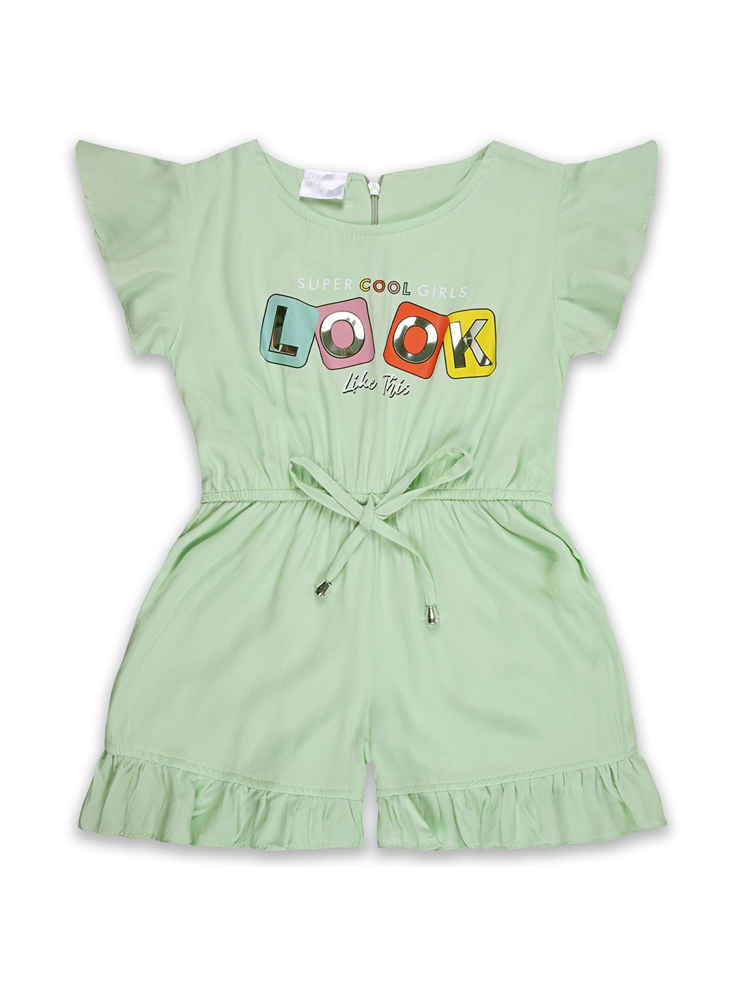 

Wish Karo Girl Printed Fit & Flare Dress, Green