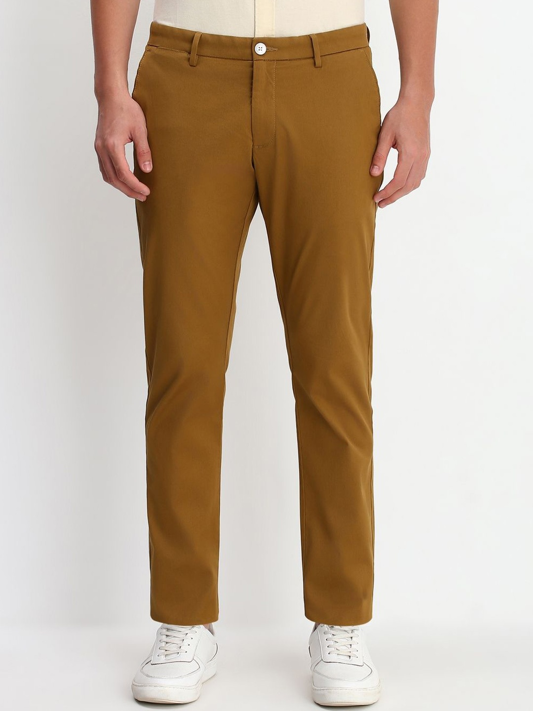 

Allen Solly Men Slim Fit Regular Trousers, Brown