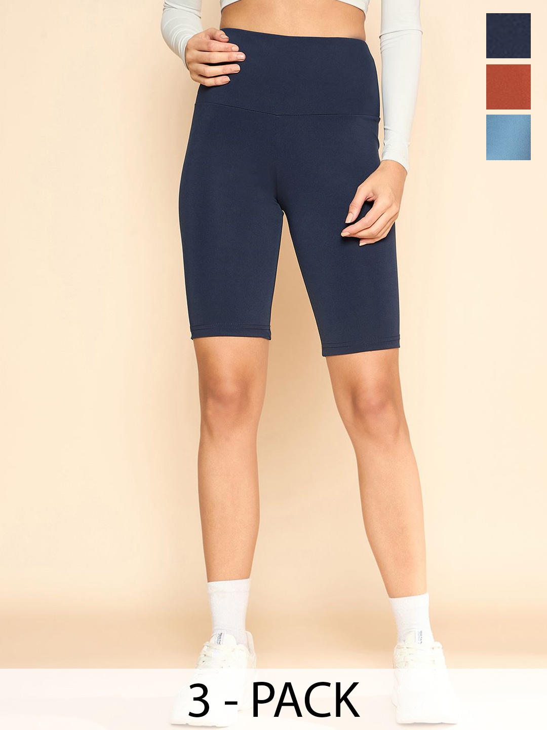 

COLOR CAPITAL Women Pack Of 3 High Waisted Tights, Navy blue
