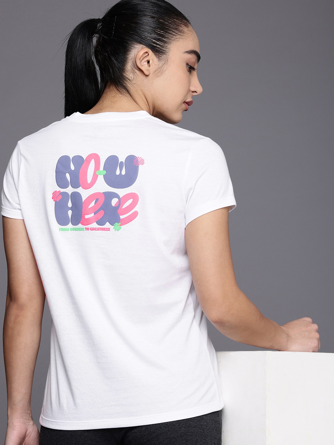 

HRX by Hrithik Roshan Typography Printed T-shirt, White