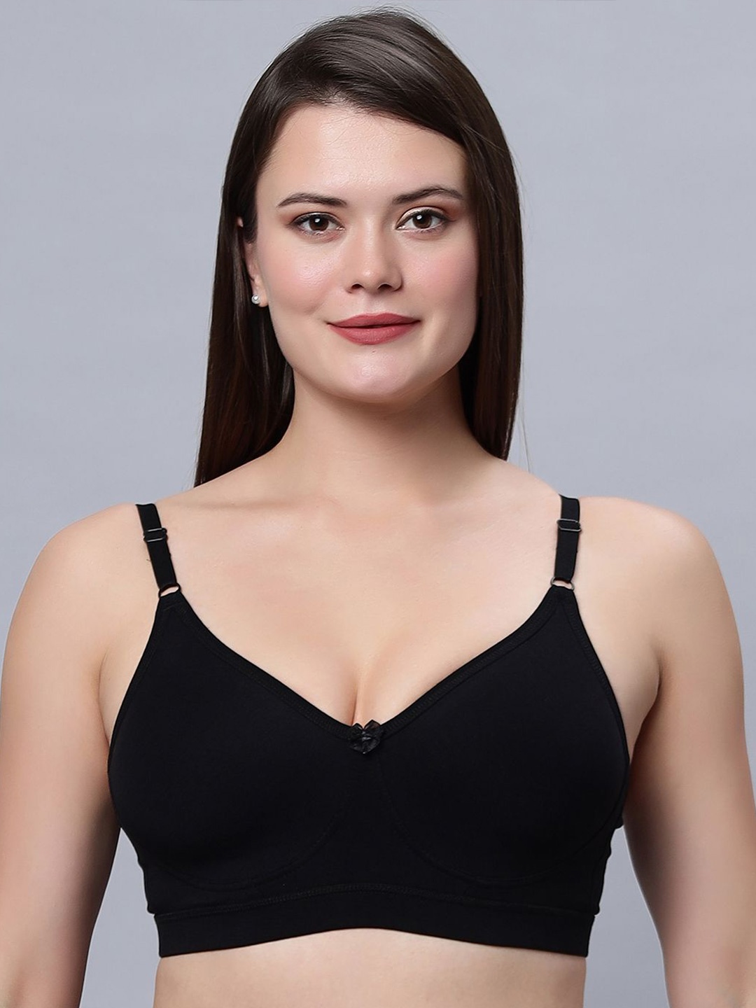 

In Care Women Solid Full Coverage T-shirt Bra, Black