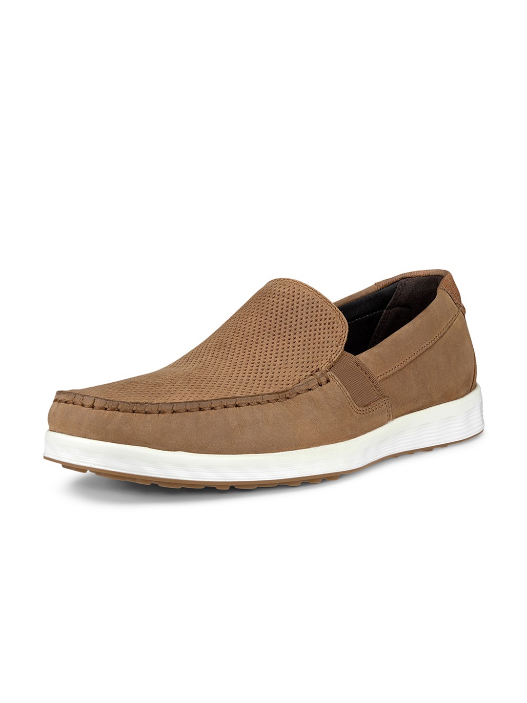 

ECCO Men Nubuck Slip-On Loafers, Brown