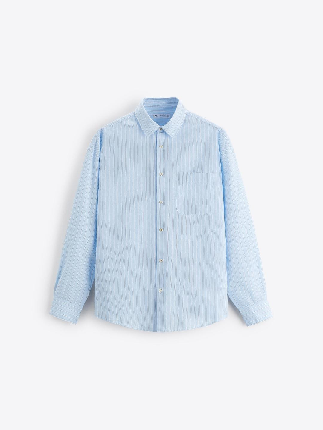 

ZARA Men Navy Blue Shirt