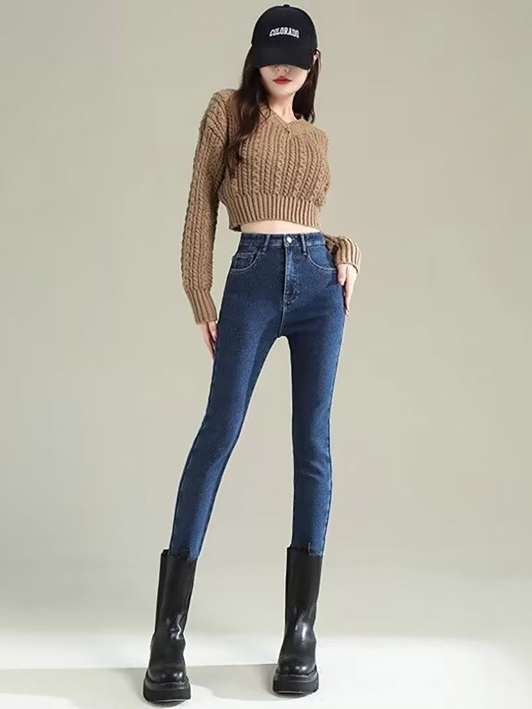 

StyleCast x Revolte Women Skinny Fit Jeans, Blue