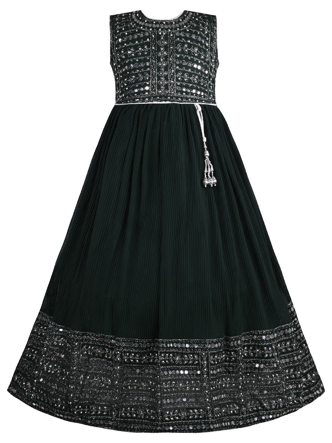 

Wish Karo Girls Georgette Embellished Sleeveless Fit & Flare Dress, Black