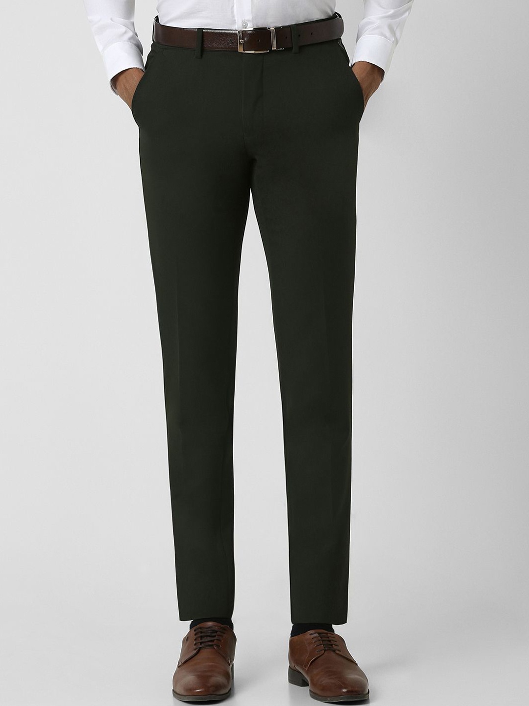 

Van Heusen Men Ultra Slim Fit Formal Trousers, Green
