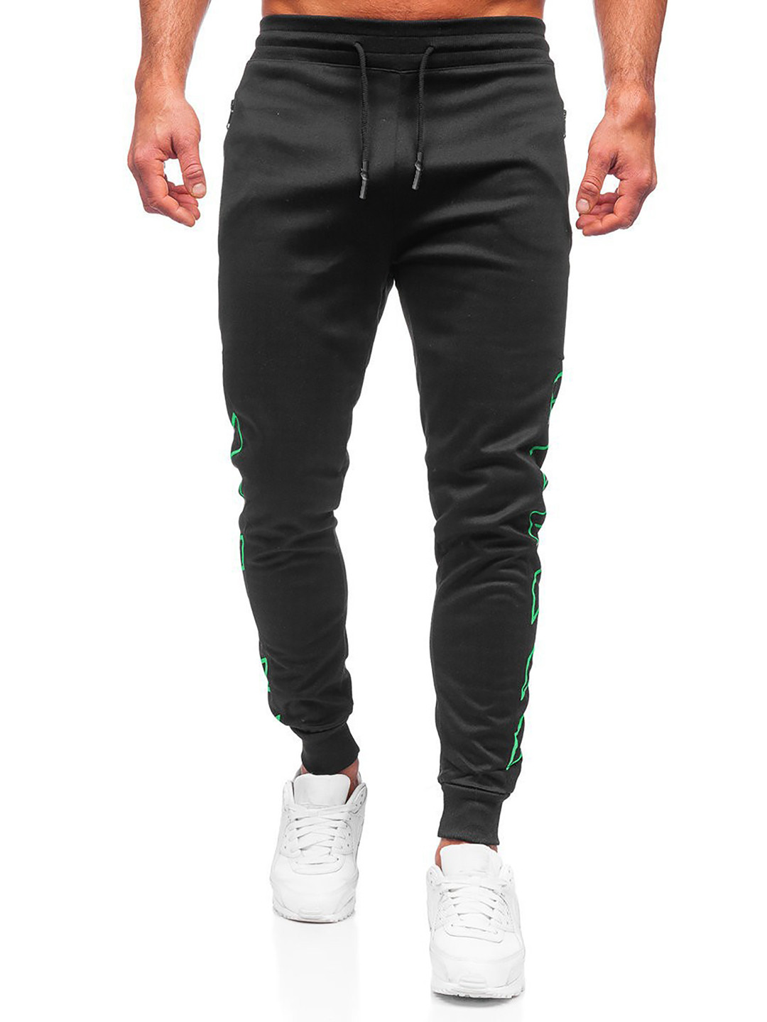 

StyleCast x Revolte Men Solid Easy Wash Chinos Trousers, Black