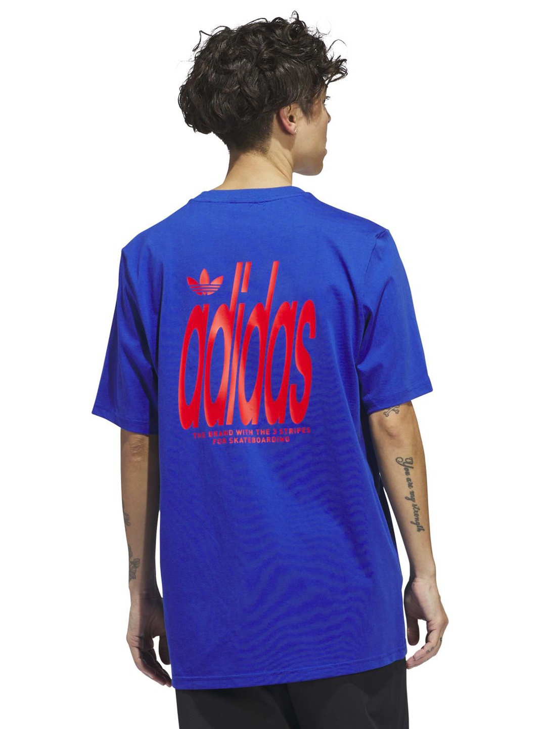 

ADIDAS Originals Men Typography Printed Round Neck Cotton Relaxed Fit T-shirt, Blue