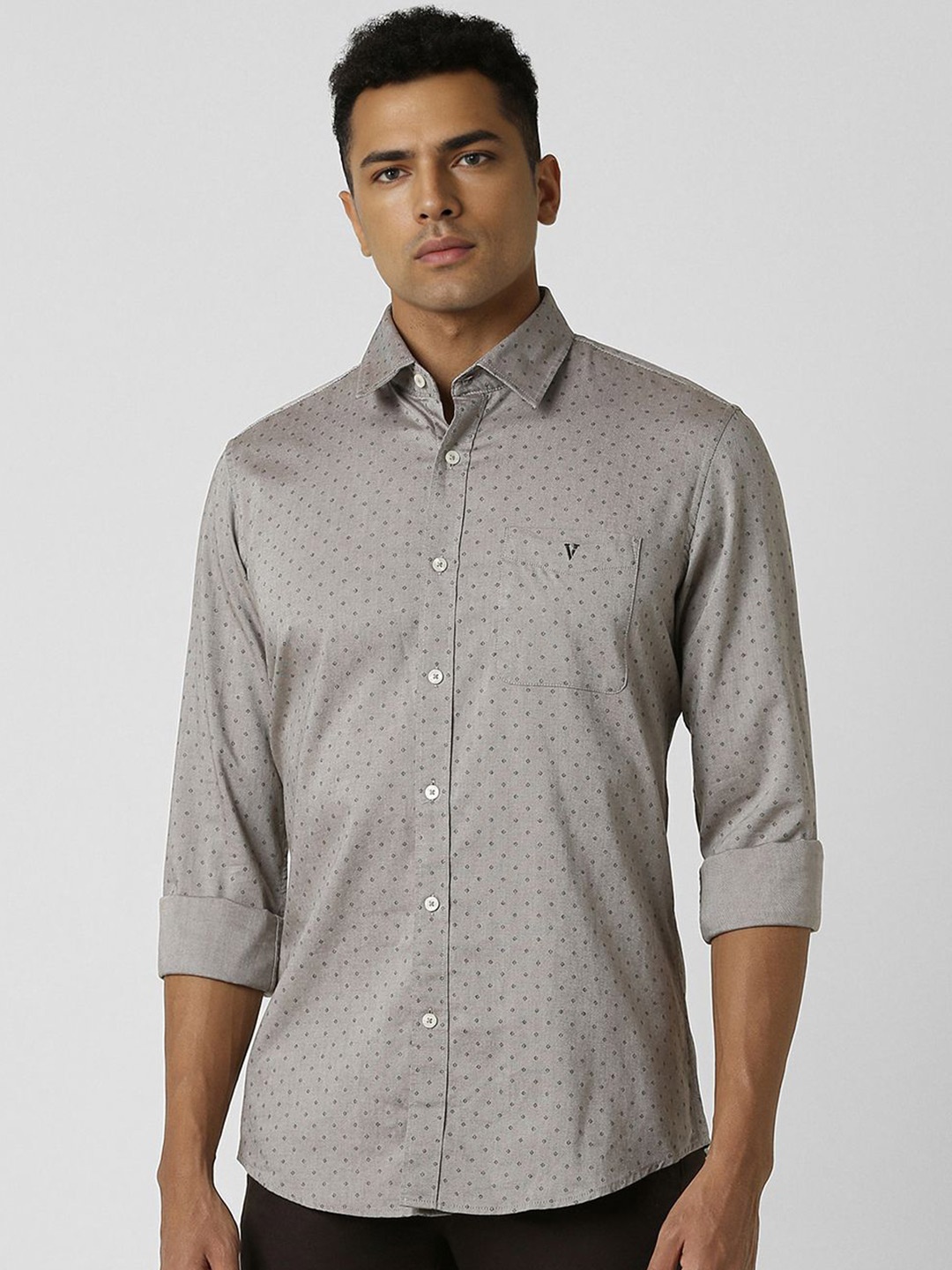 

Van Heusen Sport Men Slim Fit Micro Ditsy Printed Casual Shirt, Grey