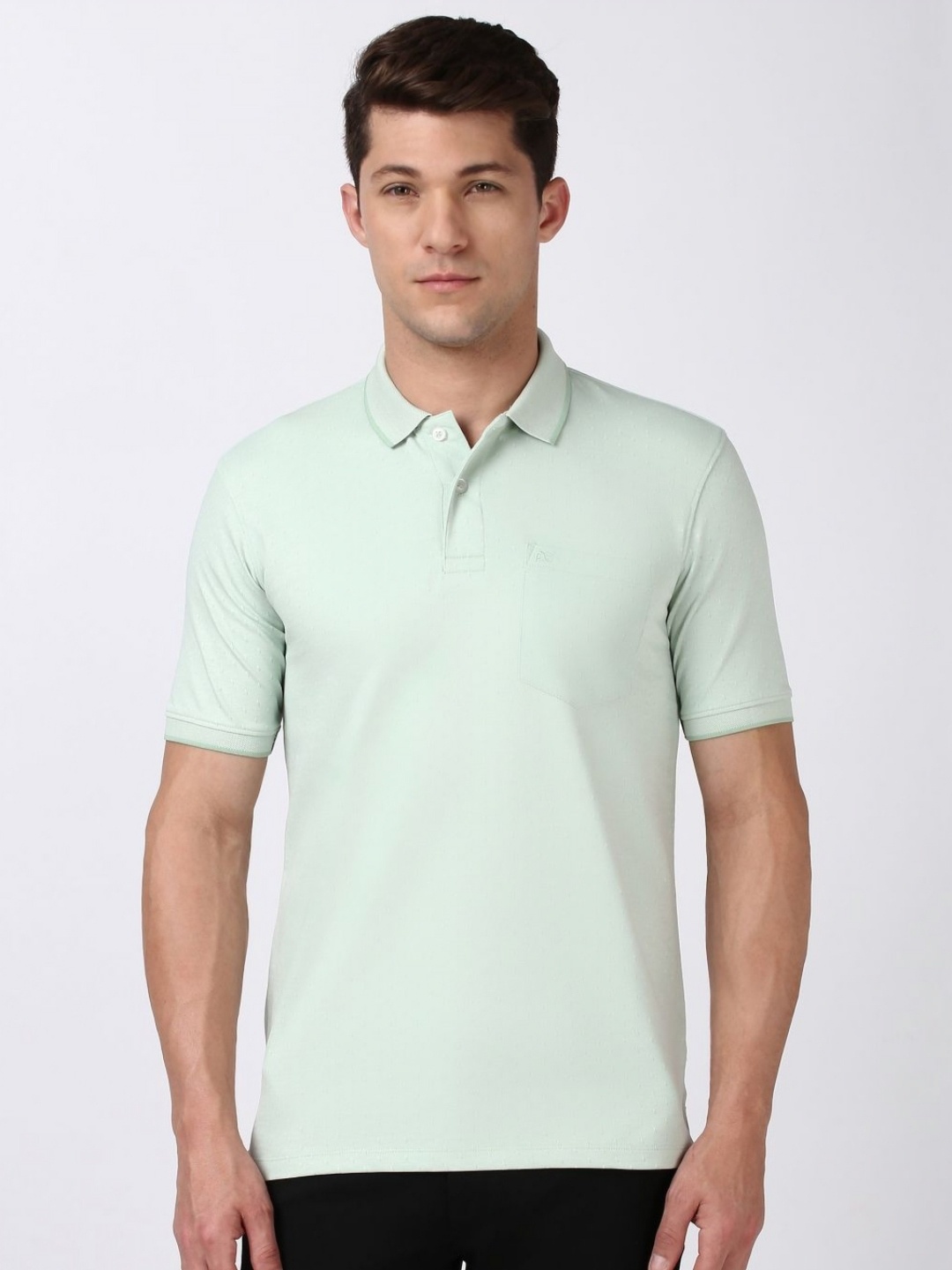 

Peter England Men Conversational Printed Polo Collar Cotton T-shirt, Green