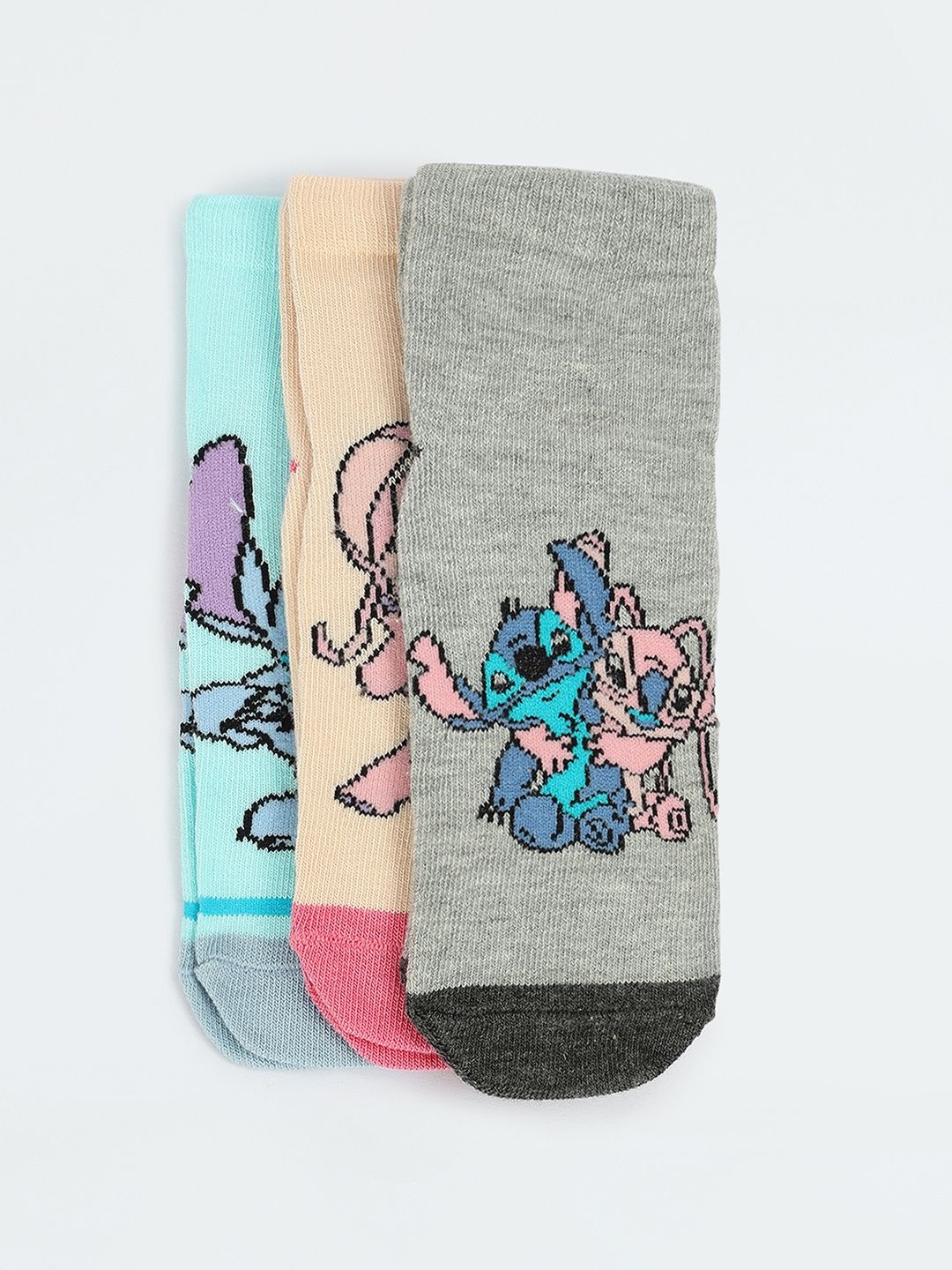 

max Girls Pack Of 3 Patterned Ankle-Length Socks, Grey