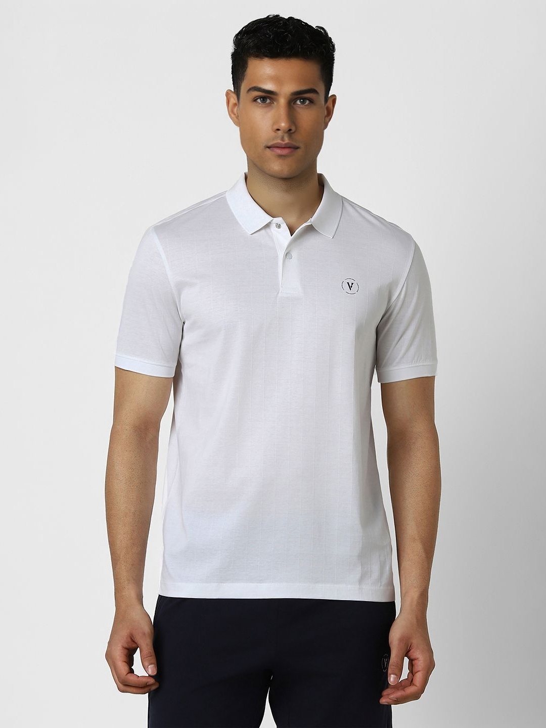 

Van Heusen Flex Men Solid Polo Collar Cotton T-shirt, White