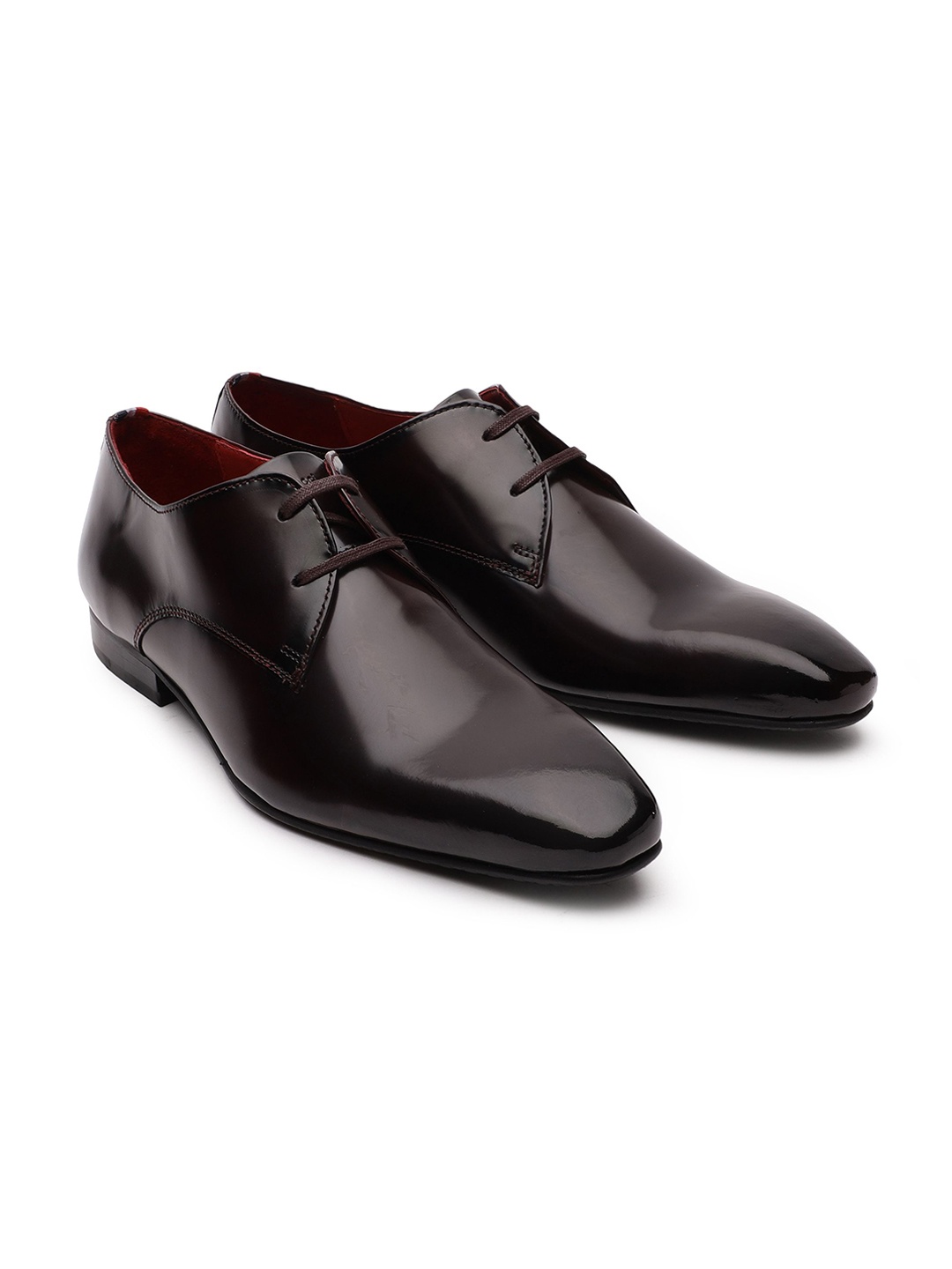 

GABICCI Men Leather Formal Derbys, Burgundy